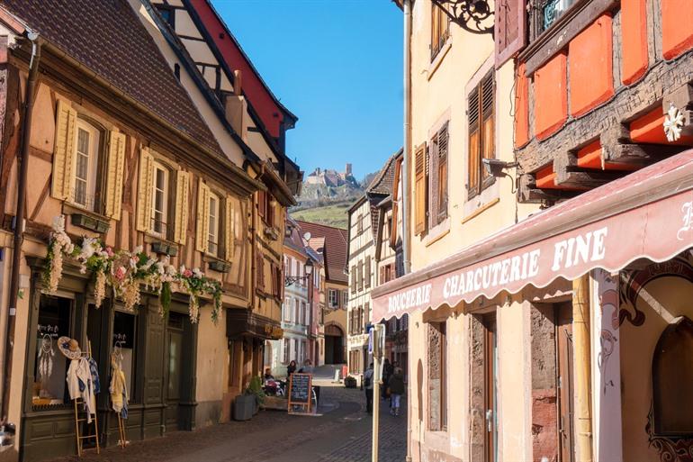 Het oude centrum met het kasteel in de achtergrond