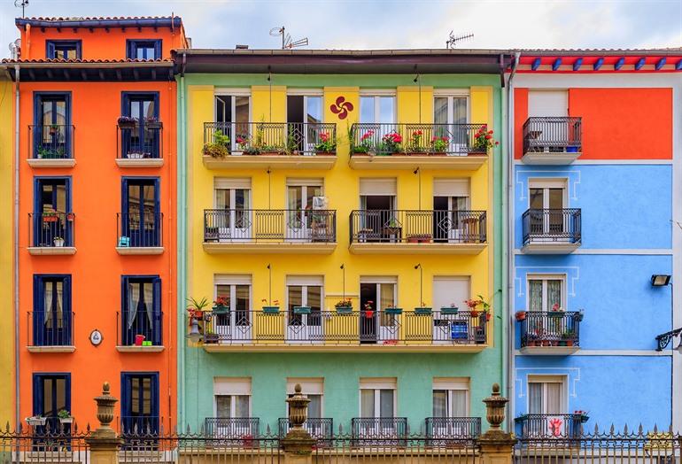 Het oude centrum van Pamplona, Noord-Spanje