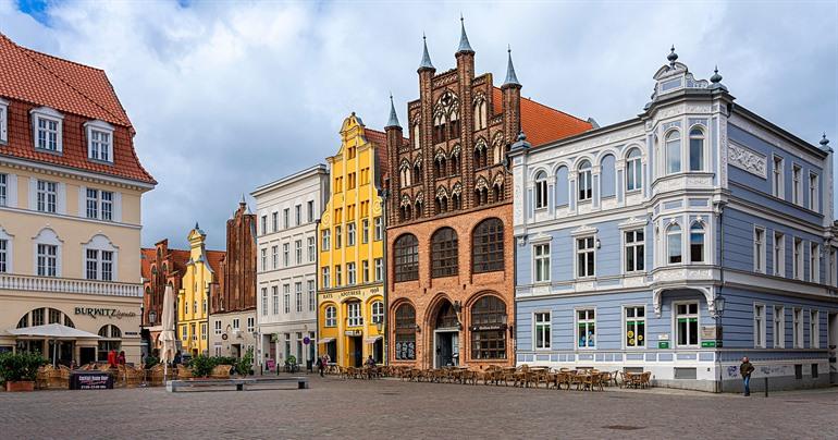 Historisch huizen in het oude centrum van Stralsund