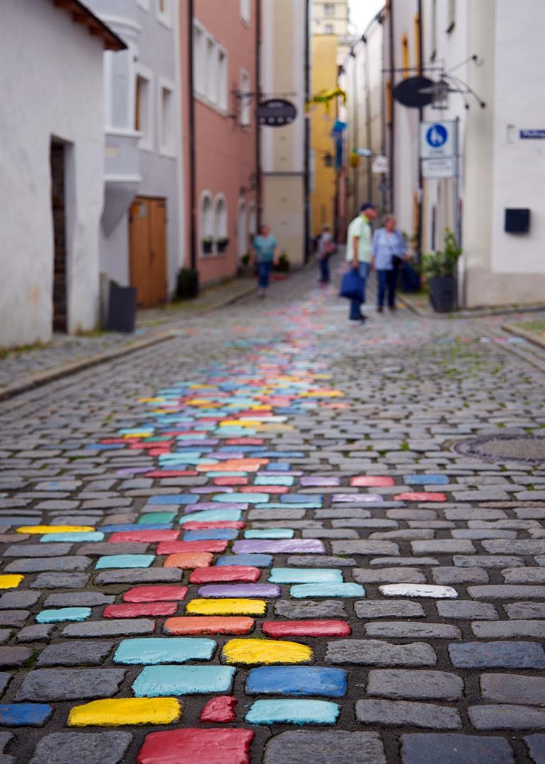 Höllgasse, de kunstenaarsstraat van Passau