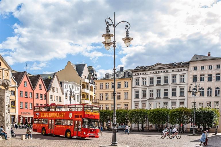 Hop-on Hop-off bussen in Schwerin, Duitsland