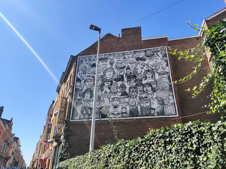 Horror Vacui Leuven door Bisser, Street-art wandelroute in Leuven