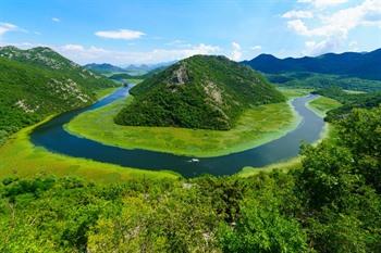 Horseshoe Bend bij het Skadarmeer, Montenegro