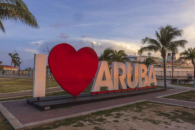 I love Aruba sign, Oranjestad