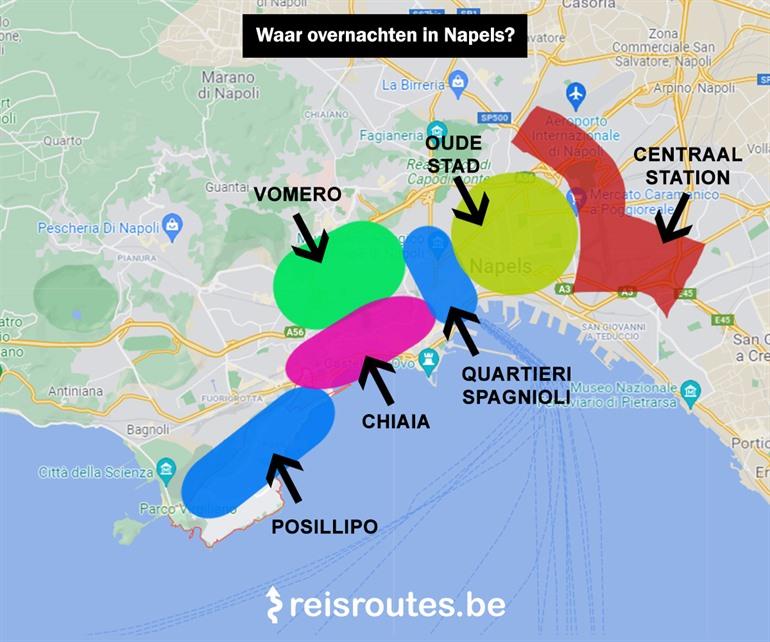 Kaart waar overnachten in Napels