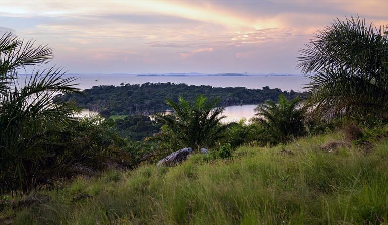 Kalangala, Ssese Islands met zicht op Lake Victoria