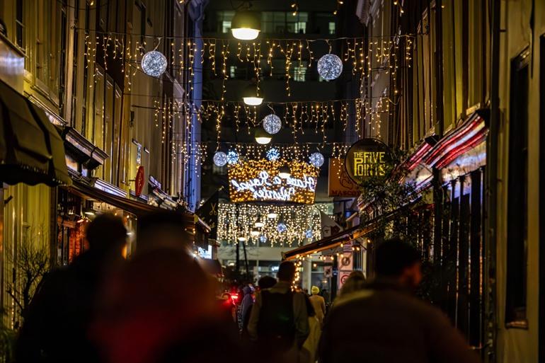Kerstverlichting in de stad