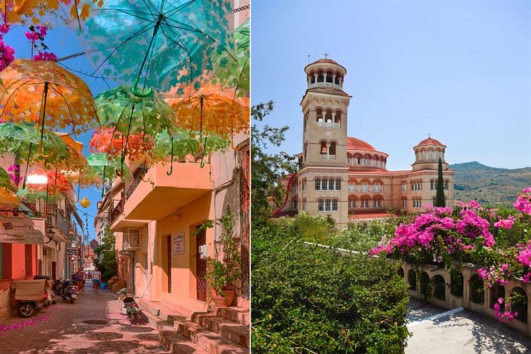 Kleurrijke centrum van Aegina, Griekenland