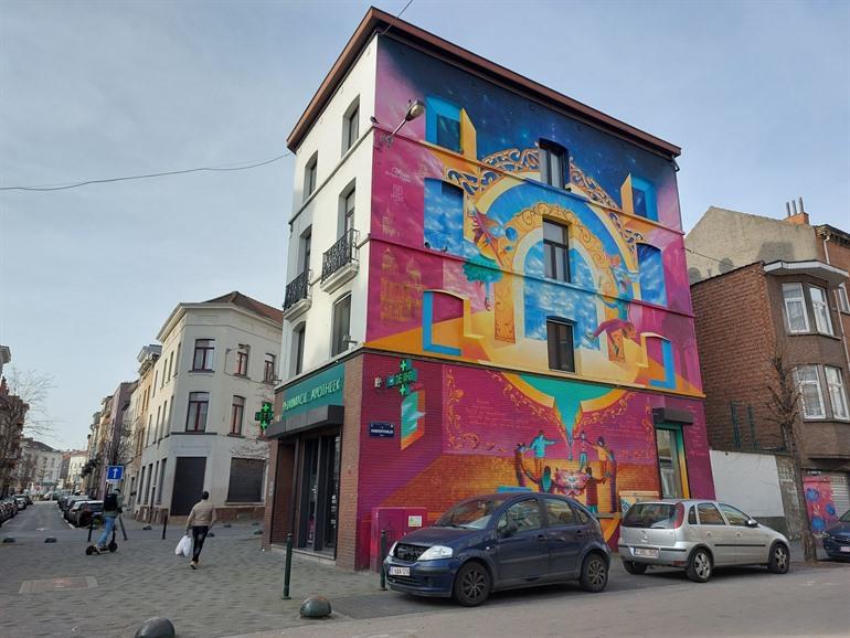 Kleurrijke street-art in Molenbeek