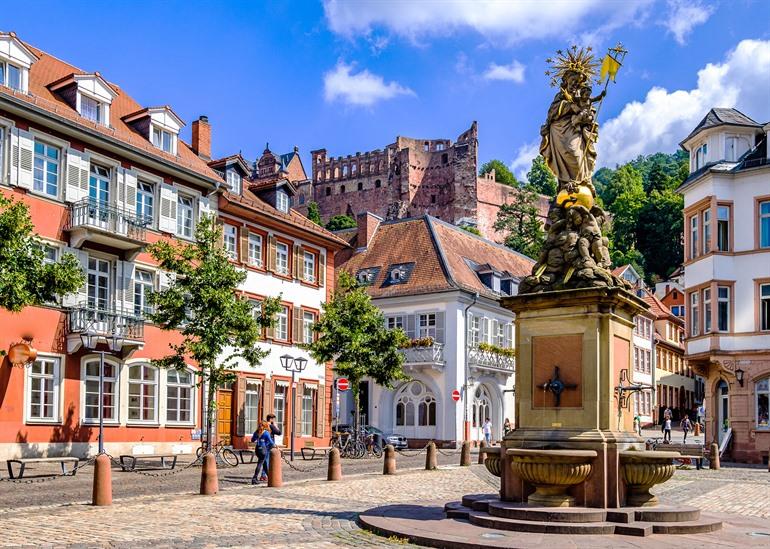 Kornmarkt in Heidelberg, Duitsland
