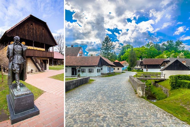 Kumrovec en standbeeld van Tito, Kroatië