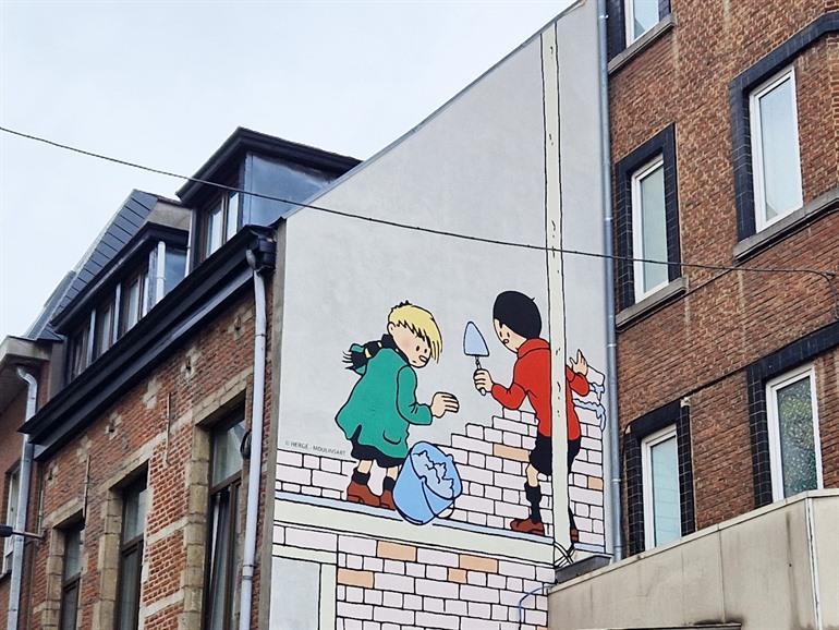 Kwik en Flupke stripmuur in Brussel