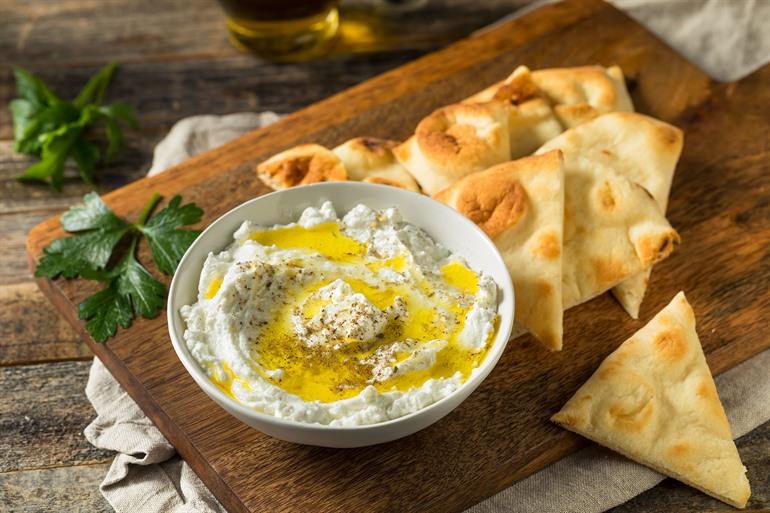 Labneh een dikke romige yoghurt