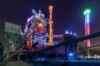 Landshaftspark Duisburg-Nord by night