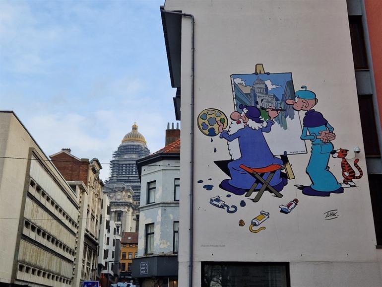 Leonardo stripmuur in Brussel