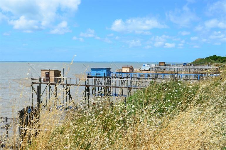 Les carrelets in Port des Barques, Charente-Maritime