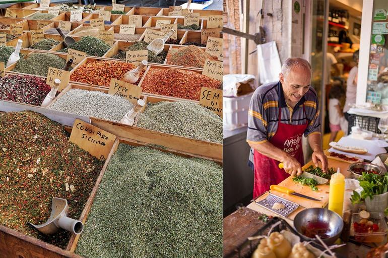 Markt in Mercato di Ortigia, Syracuse, Sicilië