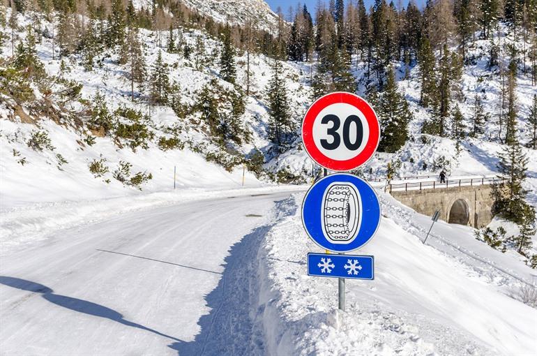 Maximale snelheid sneeuwkettingen