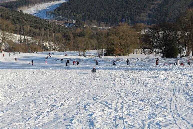 Met de slee naar beneden in de Belgische Ardennen
