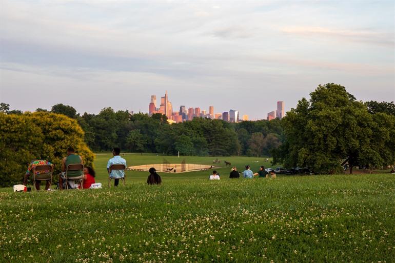 Mooi zicht vanaf Fairmount Park