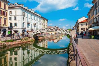 Navigli wijk in Milaan, Italië
