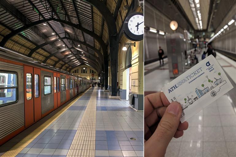 Neem de metro in Athene, Griekenland