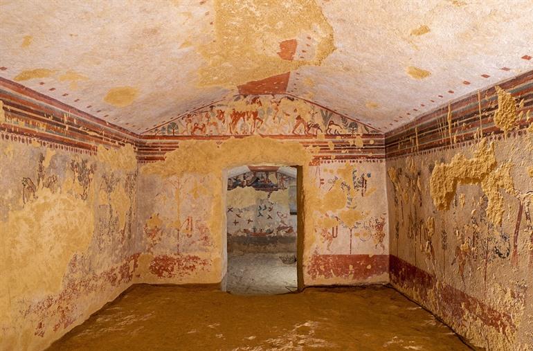 Oude Etruskische graven van Tarquinia in Italië