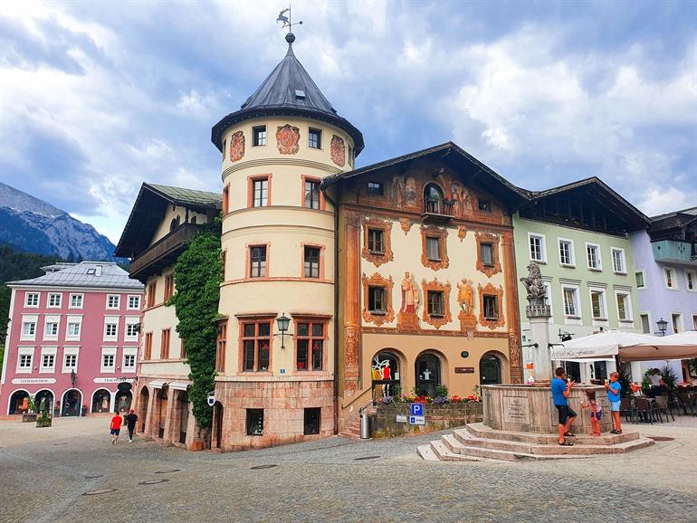 Oude marktplein van Berchtesgaden, Beieren