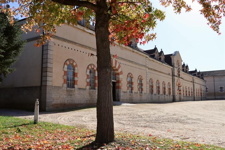 Oude paardenstallen van het gebouw