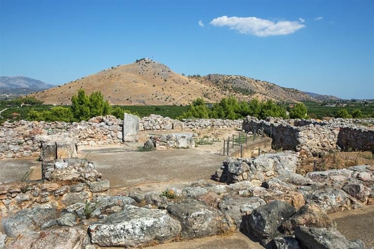Overblijfselen in Tiryns, Peloponnesos