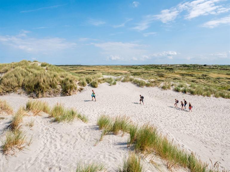 Panorama van het duinlandschap in natuurgebied Het Oerd, Ameland