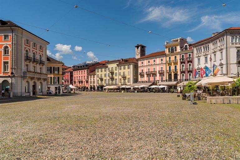 Piazza Grande in de oude binnenstad, Locarno