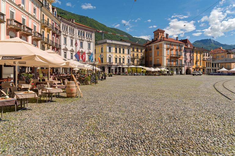 Piazza Grande in de oude binnenstad, Locarno