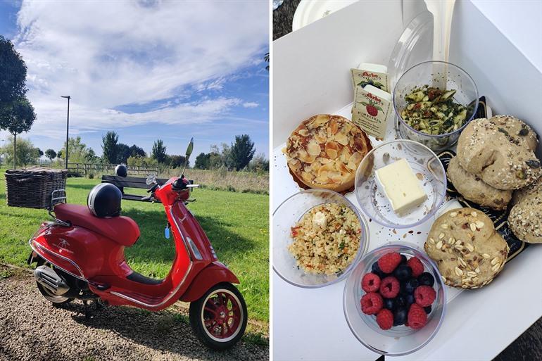 Picknickmand van de Vespa Trip, optioneel bij te boeken