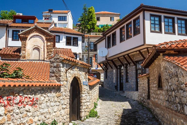 Pittoreske straten van Ohrid, Noord-Macedonië