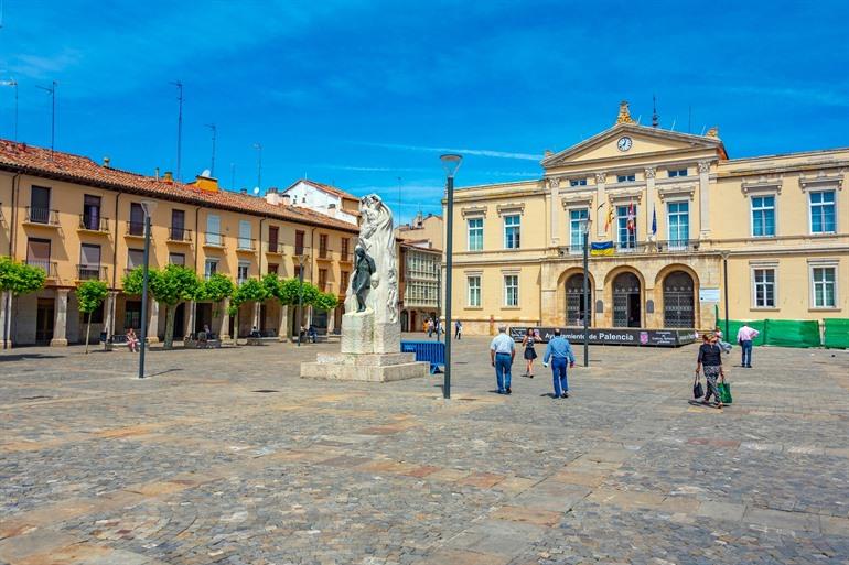 Plaza Mayor in Palencia met het stadhuis