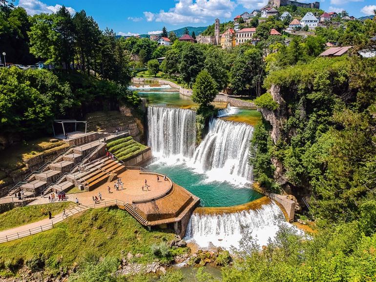 Pliva watervallen in Jajce