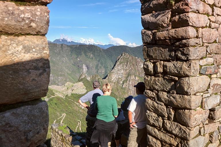 Prachtig uitzicht op Machu Picchu aan Inti Punku