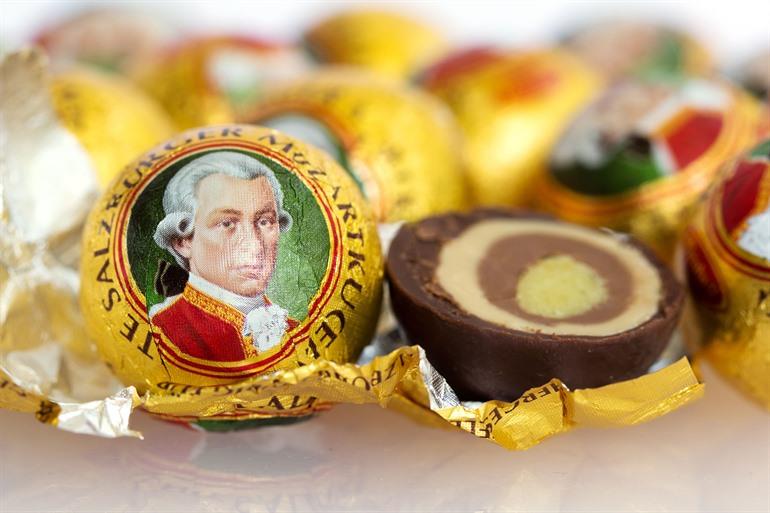Proef de beroemde Mozart Kügel, Salzburg