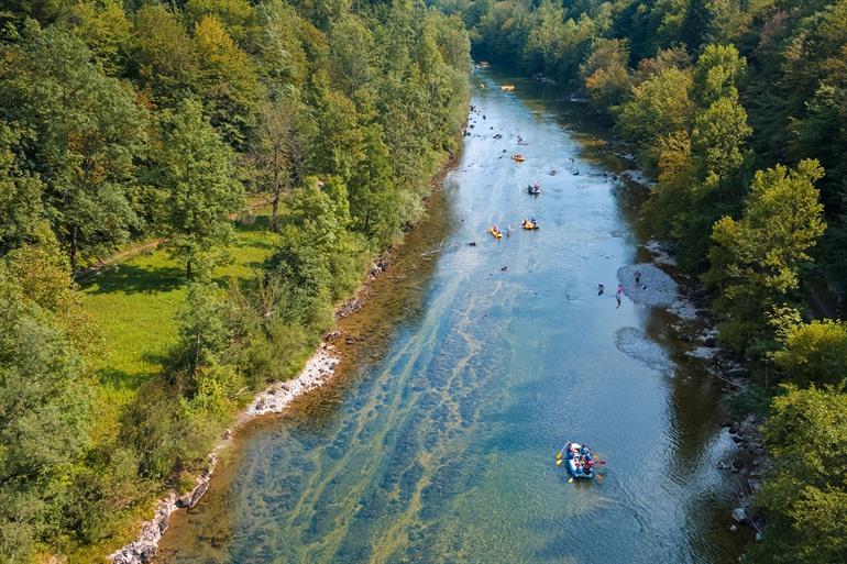 Raften op de Kupa in Kroatië