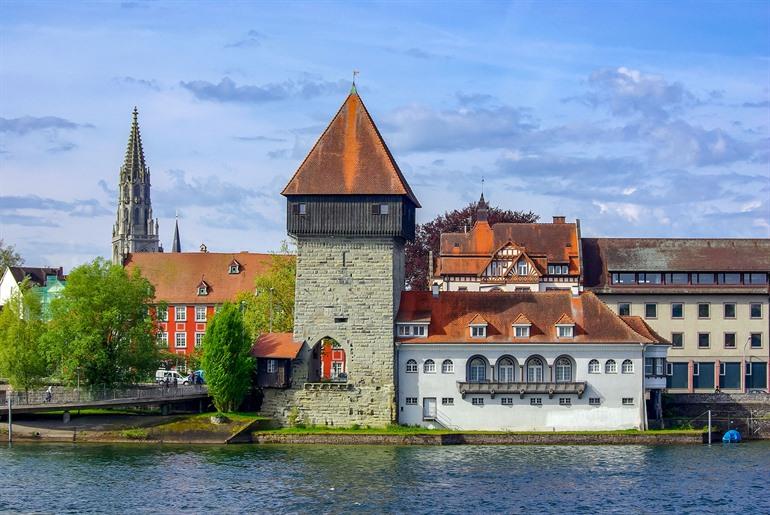 Rheintorturm in Konstanz, aan de Bodensee