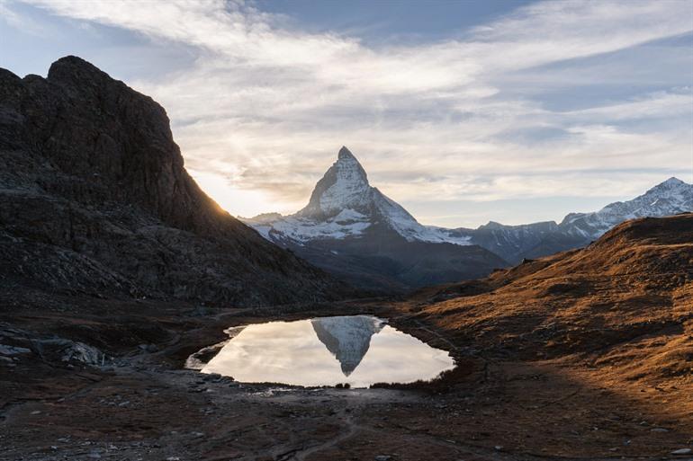 Riffelsee uitzicht op de Matterhorn