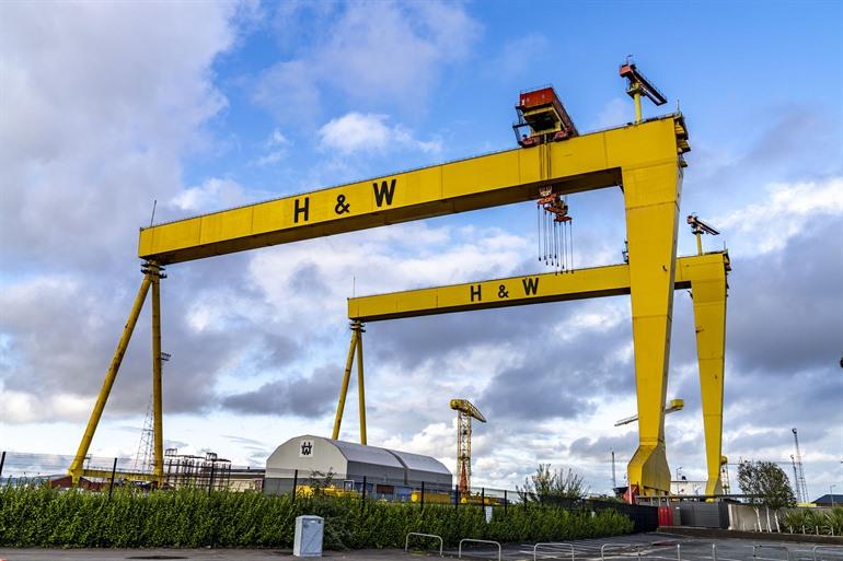 Samson and Goliath hijskranen in Belfast, Ierland