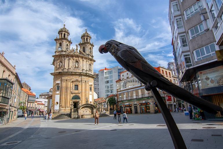 Santuario de la Peregrina en de papegaai, Pontevedra