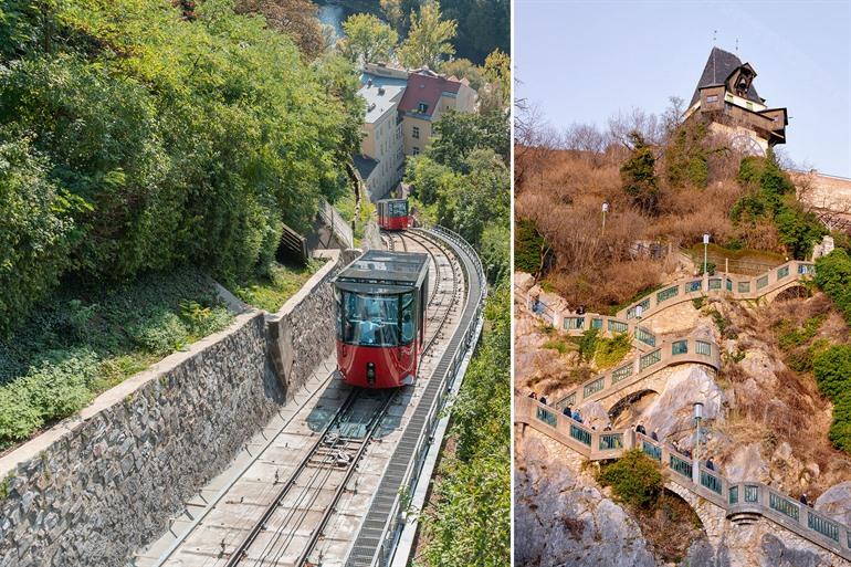 Schlossberg beklimmen in Graz, Oostenrijk