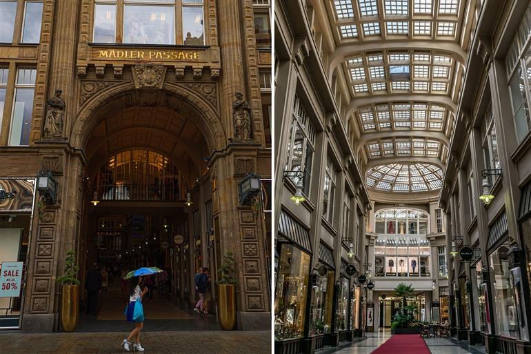 Shoppen in de Mädler Passage, Leipzig