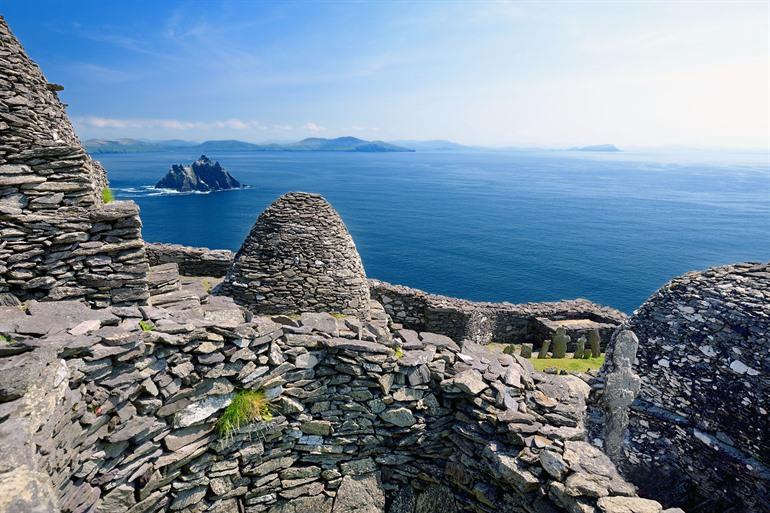 Skellig Michael, grootste eiland van Skellig Islands in Ierland