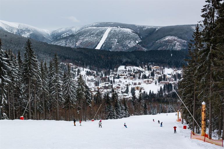 Skigebied Špindlerův Mlýn in Tsjechië