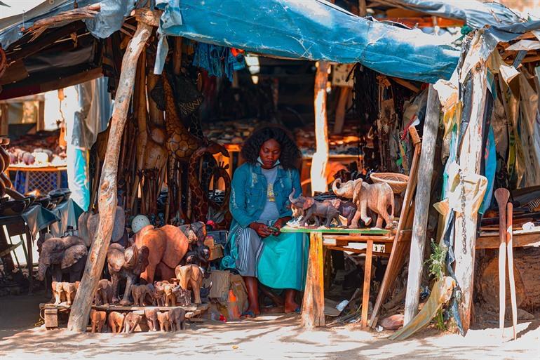 Souvenirs scoren bij Craft Market, Windhoek