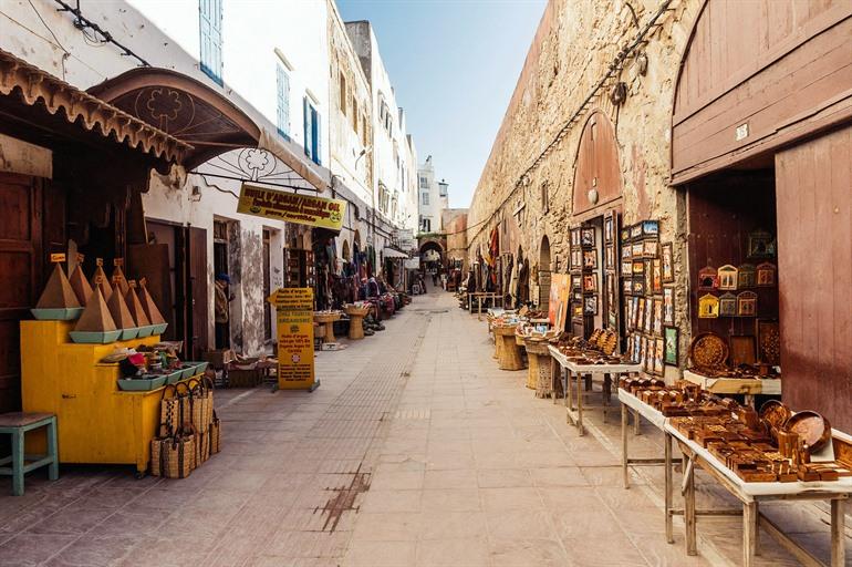 Souvenirwinkeltjes in de oude medina van Casablanca